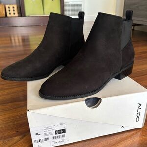 Aldo Black Suede Chelsea Ankle Boots for Women